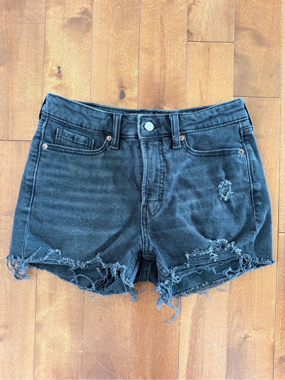 Like New Old Navy OG Straight black denim shorts